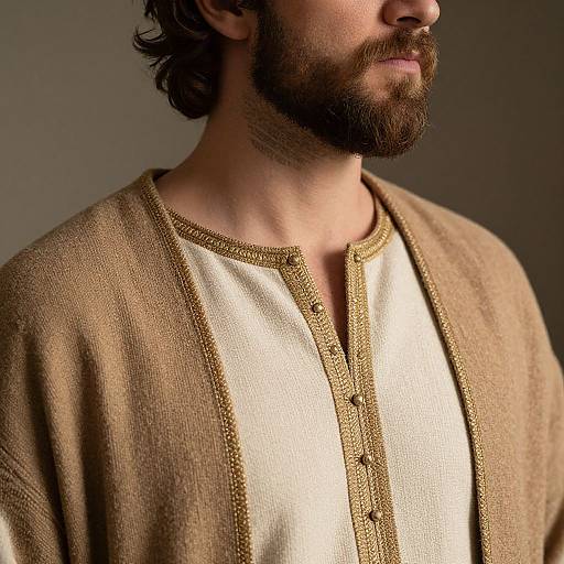 Close-Up of Man in Biblical Costume