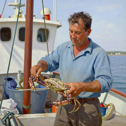 Norman Rockwell Style Crab Fisherman