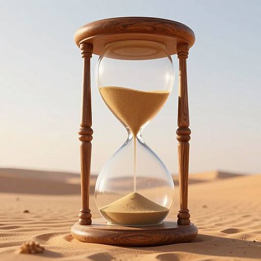 Majestic Hourglass in Desert Landscape
