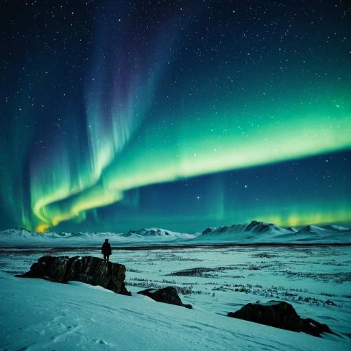 Romantic Tundra Under Aurora Lights Romantic Tundra Under Aurora Lights