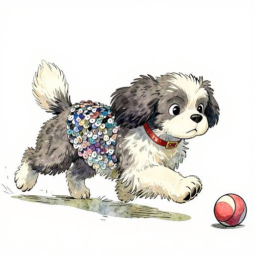 Watercolor Cavachon Dog Concept