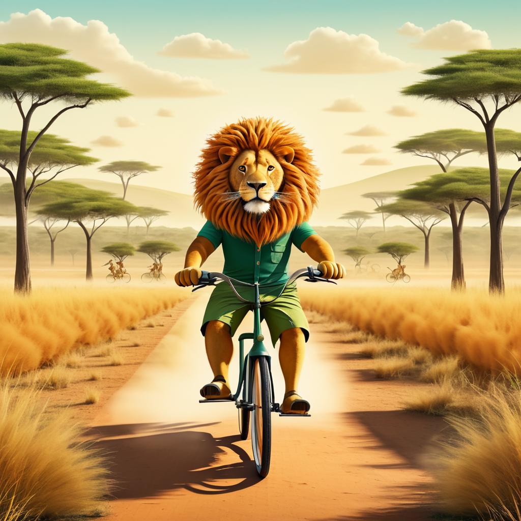 Lion Biking Adventure in the Savannah