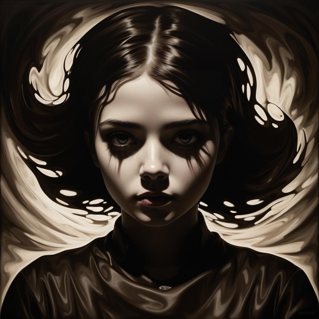 Haunting Portrait of a Shadowed Girl