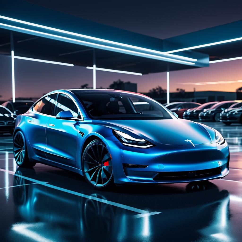 Futuristic Tesla Model 3 in Cinematic Style