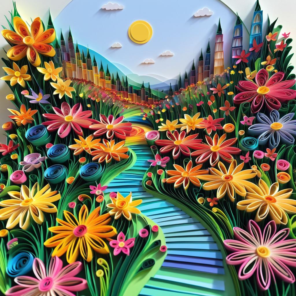 Vibrant Multi-Dimensional Quilling Garden