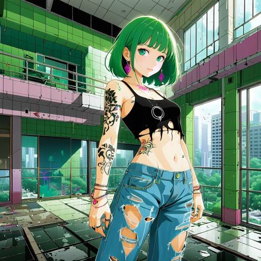 Stylish Girl in Urban Monogatari Scene