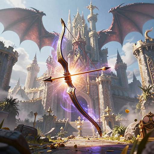 Radiant Magical Bow in Fantasy Realm