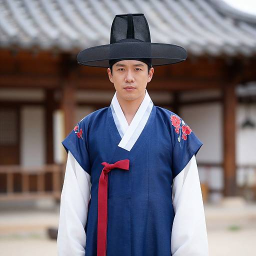 Traditional Hanbok Man in Costume