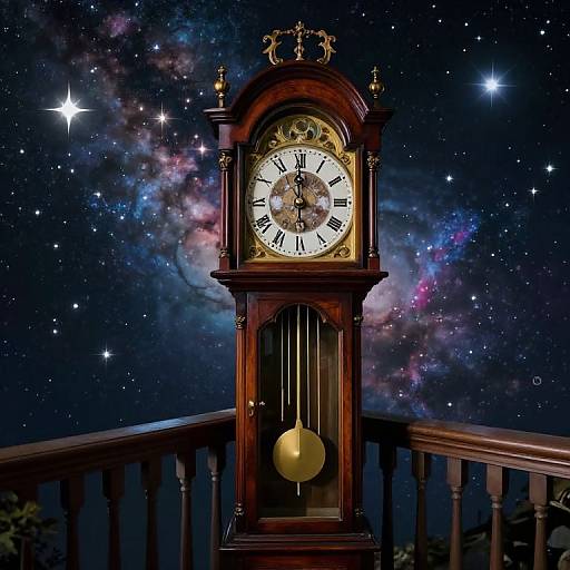 Surreal Cosmic Grandfather Clock Vista
