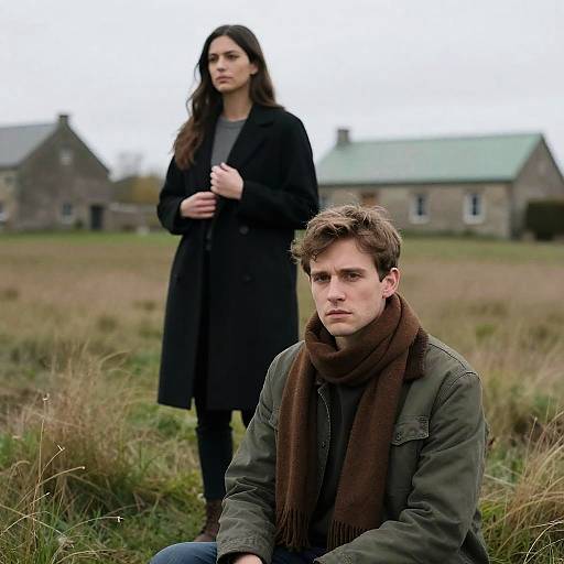 Serene Moment in a Grassy Field