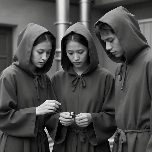 Mysterious Figures in Hooded Robes