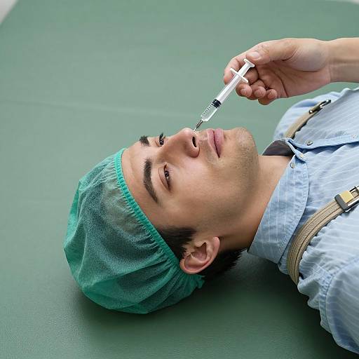 Man Receiving Eye Injection