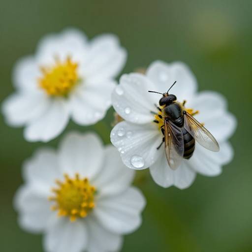 Macro Dew-Covered Flowers & Insects