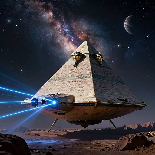 Ancient Egyptian Pyramid Spaceship Battle
