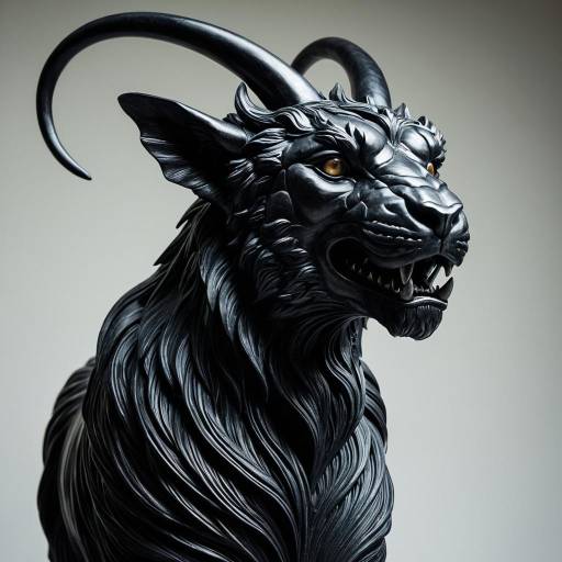 Obsidian Chimera Sculpture