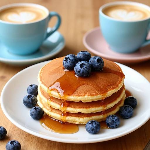 Hyper-realistic Blueberry Pancakes Breakfast