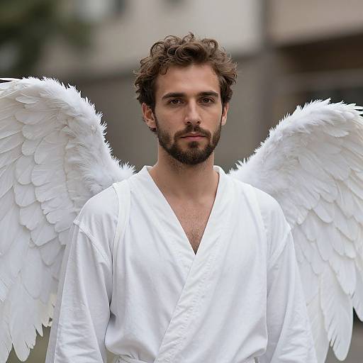 Realistic Fallen Angel Man Portrait
