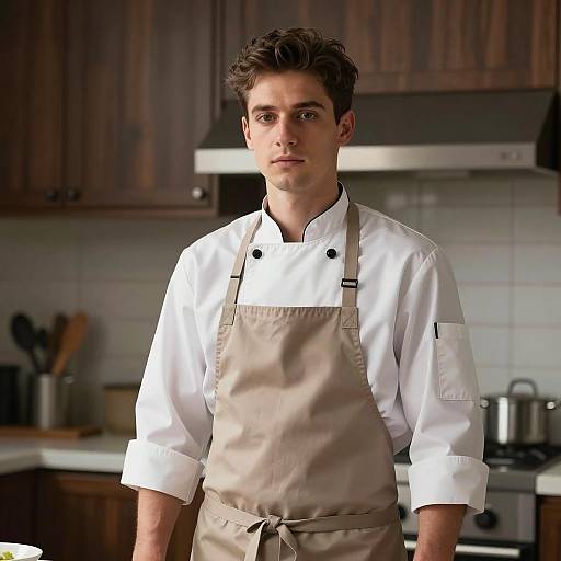 Young Male Chef in Modern Kitchen