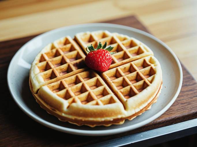 Adorable Close-Up Waffle Wallpaper Design