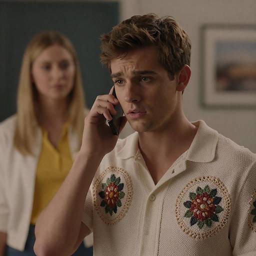 Concerned Young Man in Dim Setting