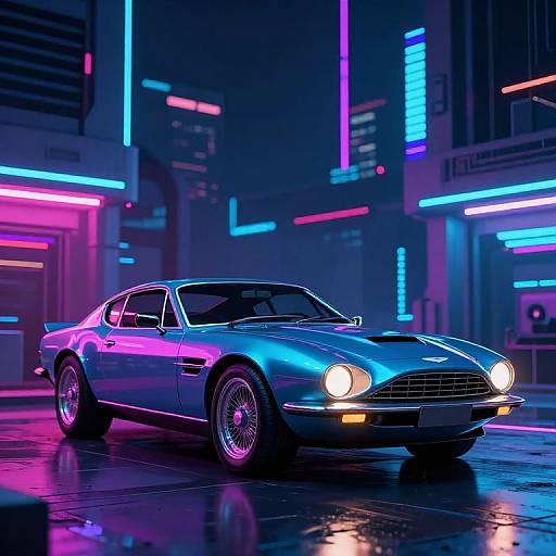 Cyberpunk Aston Martin V8 Saloon
