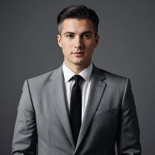 Professional Man in Slim Grey Suit