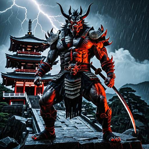 Oni Warrior at Japanese Temple Heights