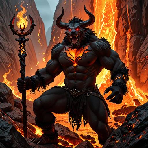 Fierce Muscular Monster with Glowing Features