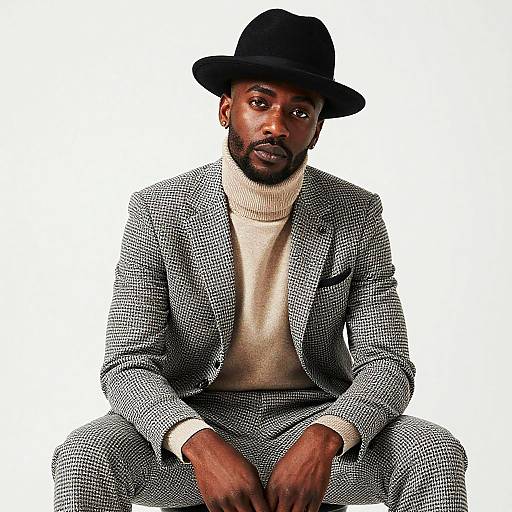 Stylish Man in Black Homburg Hat