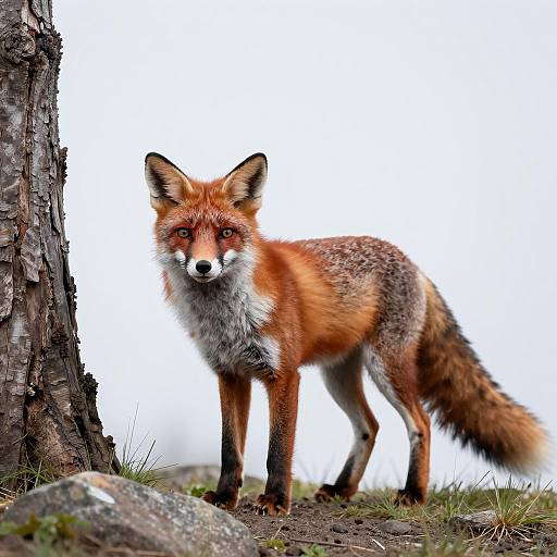 Vibrant Red Fox in Forest Setting