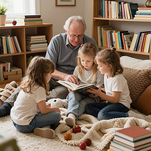 Grandparents Storytime in Cozy Room