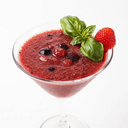 Vibrant Berry Smoothie in Martini Glass