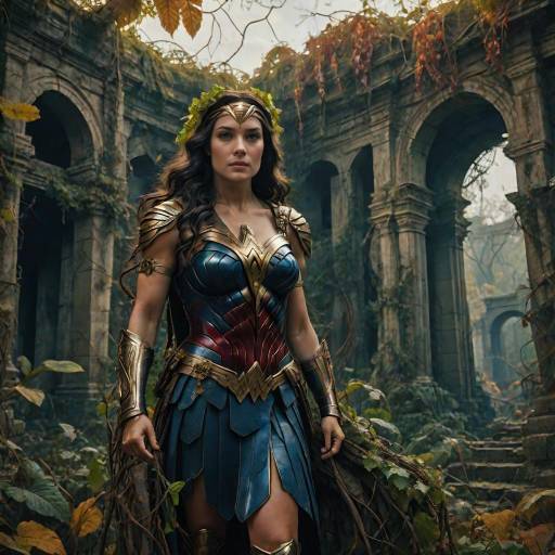 Halloween Wonder Woman in Ancient Ruins