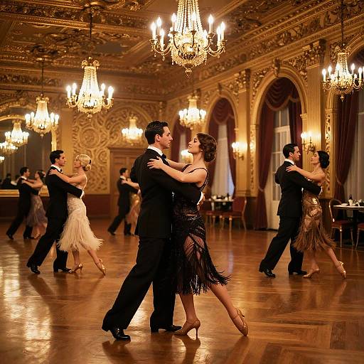 1920s Elegant Ballroom Dance Scene