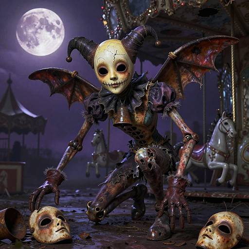 Faceless Plague Harlequin Under Blood Moon