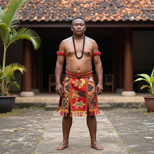 Pacific Islander Traditional Costume Portrait