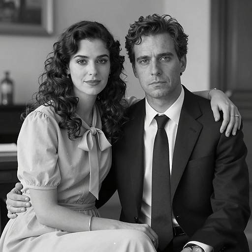 Intimate Black-and-White Portrait of Couple