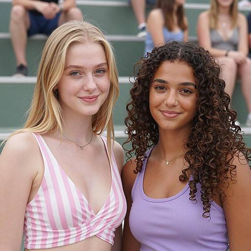Young Women Enjoying a Sunny Day Outdoors