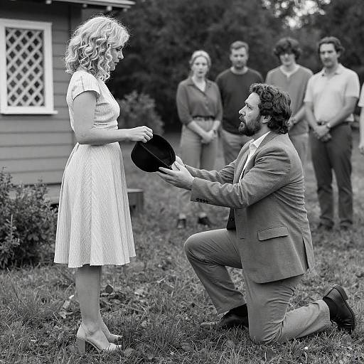 Emotive Black-and-White Outdoor Scene