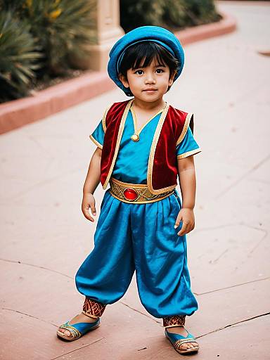 Adorable Toddler in Aladdin Costume