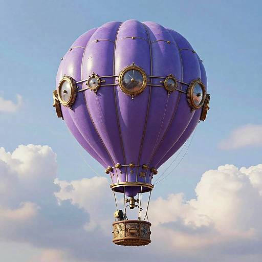 Steampunk Violet Hot Air Balloon Bloom