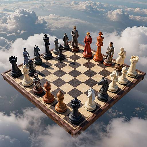 Surreal Chessboard Landscape Transformation