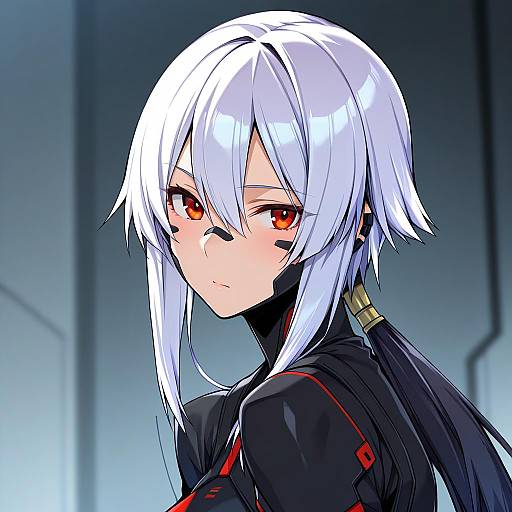 Illustration of Ariane yeong, signalis in the style of Brll