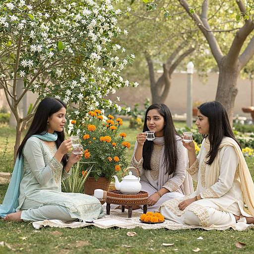Serene Garden Tea Time in Sindh