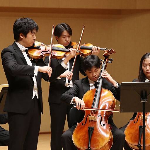 Formal Orchestral Performance with Violinists