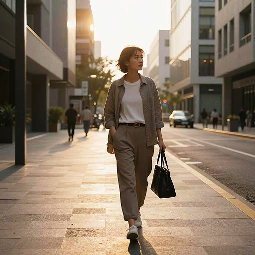 Golden Hour Urban Street Stroll