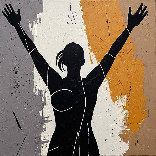 Minimalist Standing Figure in Earthy Tones