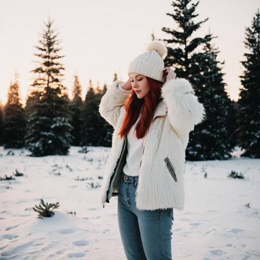 Winter Sunset: A Young Woman's Serenity