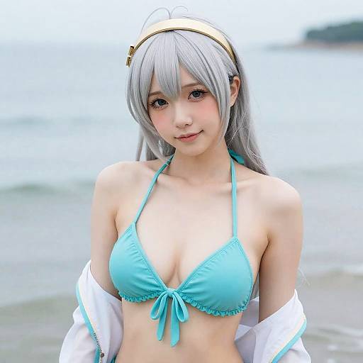 Shy Silver-Haired Beach Cowboy