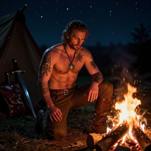 The Witcher Campfire Night Scene